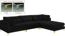 Julia Black Velvet Modular Sectional (4 Boxes)