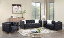 Black Velvet Tufted Sofa Set 2090