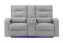 U6611 Grey 15 Power Console Reclining Loveseat with LED