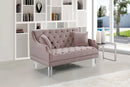 Roxy Pink Velvet Loveseat