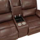 Newnan Double Glider Reclining Love Seat with Center Console, Receptacles and USB Ports