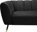 Beaumont Black Velvet Loveseat