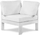 Nizuc White Waterproof Fabric Outdoor Patio Aluminum Corner Chair