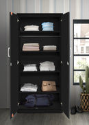 Black 2-Door Wardrobe 300