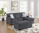 Gray Reversible Sofa Chaise with Ottoman 3044