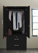 Black 2-Door Wardrobe with 2 Drawers 310