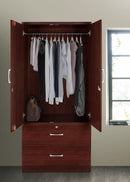 Mahogany 2-Door Wardrobe with 2 Drawers 312