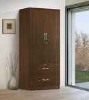 Mahogany 2-Door Wardrobe with 2 Drawers 312