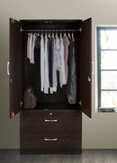 Espresso 2-Door Wardrobe with 2 Drawers 315