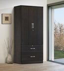 Espresso 2-Door Wardrobe with 2 Drawers 315