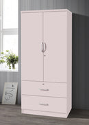 Blush 2-Door Wardrobe with 2 Drawers 318
