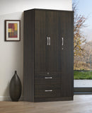 Espresso 3-Door Wardrobe with 2 Drawers 325