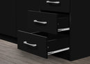 Black 3-Door Wardrobe with 3 Drawers 330
