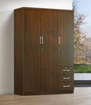 Mahogany 3-Door Wardrobe with 3 Drawers 332