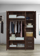 Espresso 3-Door Wardrobe with 3 Drawers 335
