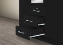 Black 3-Door Wardrobe with Mirror 340