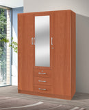 Cherry 3-Door Wardrobe with Mirror 343