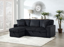 Black Corduroy Pop-Up Sleeper Sectional 3440