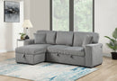 Light Gray Corduroy Pop-Up Sleeper Sectional 3443
