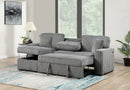 Light Gray Corduroy Pop-Up Sleeper Sectional 3443