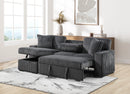 Charcoal Corduroy Pop-Up Sleeper Sectional 3446