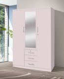 Blush 3-Door Wardrobe with Mirror 348