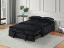 Black Armless Loveseat Sleeper 3480