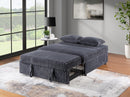 Charcoal Armless Loveseat Sleeper 3486