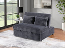 Charcoal Armless Loveseat Sleeper 3486