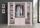 Blush 4-Door Wardrobe with Mirrors 358