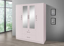 Blush 4-Door Wardrobe with Mirrors 358