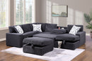 Charcoal Pop-Up Sleeper Sectional with Storage 3586