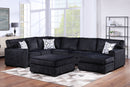 Black Corduroy Reversible Sectional 3650