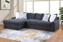 Charcoal Corduroy Reversible Sectional 3886
