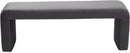 Minimalist Grey Velvet Bench