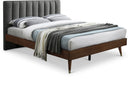 Vance Grey Linen Fabric Queen Bed (3 Boxes)