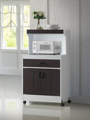 White & Espresso Microwave Cart 400