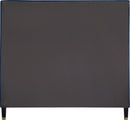 Harlie Navy Velvet Queen Bed