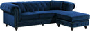 Sabrina Navy Velvet 2pc. Reversible Sectional