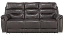 Lance Power Double Reclining Sofa with Power Headrests in Brown 9527BRW-3PWH
