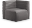 Quincy Grey Velvet Modular Corner Chair