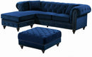 Sabrina Navy Velvet 2pc. Reversible Sectional