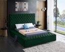 Bliss Green Velvet King Bed (3 Boxes)