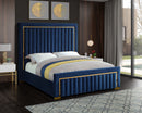 Dolce Navy Velvet King Bed (3 Boxes)