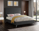 Jasmine Grey Velvet Queen Bed