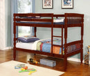 Cherry Spindle Twin over Twin Bunk Bed 5071
