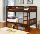 Java Spindle Twin over Twin Bunk Bed 5073