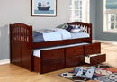 Cherry Twin Captain's Bed with Trundle Drawers 5101