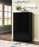 Black 5 Jumbo Drawer Chest 520