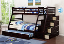 Java Twin over Full Bunk Bed with Storage Stairs 5233